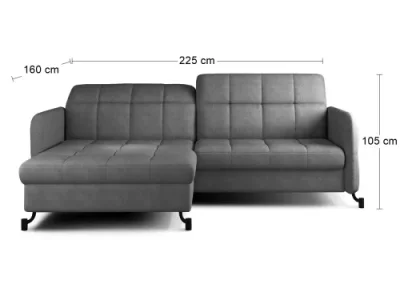 Detail produktu NABBI Lante L rohová sedačka s rozkladom a úložným priestorom tmavosivá