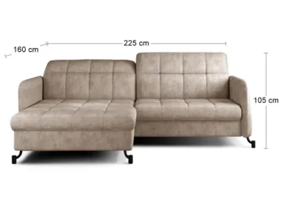 Detail produktu NABBI Lante L rohová sedačka s rozkladom a úložným priestorom béžová