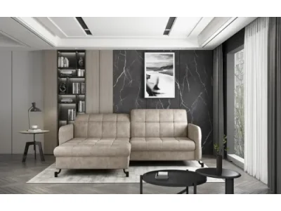 NABBI Lante L rohová sedačka s rozkladom a úložným priestorom béžová