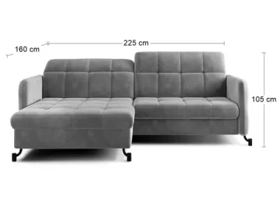 Detail produktu NABBI Lante L rohová sedačka s rozkladom a úložným priestorom svetlosivá