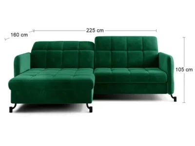 Detail produktu NABBI Lante L rohová sedačka s rozkladom a úložným priestorom tmavozelená