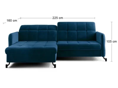 Detail produktu NABBI Lante L rohová sedačka s rozkladom a úložným priestorom tmavomodrá