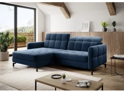 Detail produktu NABBI Lante L rohová sedačka s rozkladom a úložným priestorom tmavomodrá