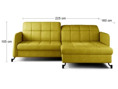 Detail produktu NABBI Lante P rohová sedačka s rozkladom a úložným priestorom žltá