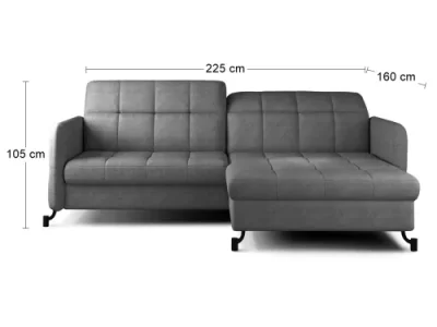 Detail produktu NABBI Lante P rohová sedačka s rozkladom a úložným priestorom tmavosivá