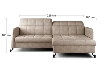 Detail produktu NABBI Lante P rohová sedačka s rozkladom a úložným priestorom béžová