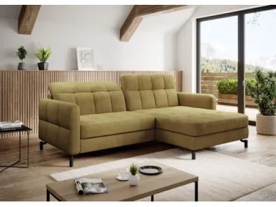 NABBI Lante P rohová sedačka s rozkladom a úložným priestorom zlatá