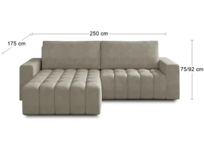 Detail produktu NABBI Bonta L rohová sedačka s rozkladom a úložným priestorom béžová