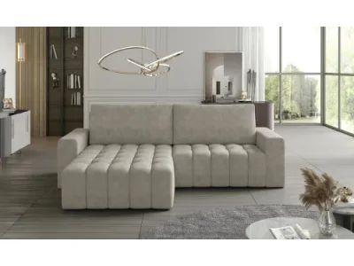 NABBI Bonta L rohová sedačka s rozkladom a úložným priestorom béžová