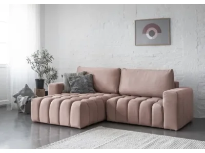 NABBI Bonta L rohová sedačka s rozkladom a úložným priestorom bordová