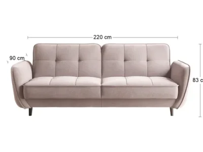 Detail produktu NABBI Baltino rozkladacia pohovka s úložným priestorom svetloružová