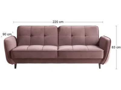 Detail produktu NABBI Baltino rozkladacia pohovka s úložným priestorom tmavoružová