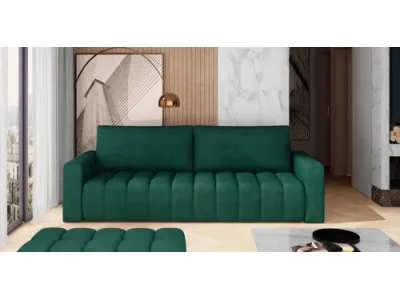 NABBI Losta rozkladacia pohovka s úložným priestorom tmavozelená