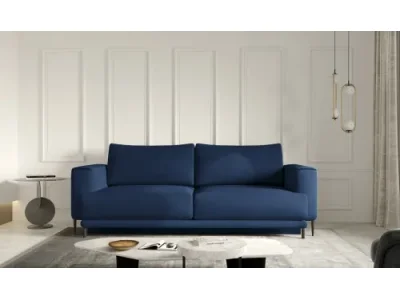 NABBI Dena rozkladacia pohovka s úložným priestorom tmavomodrá