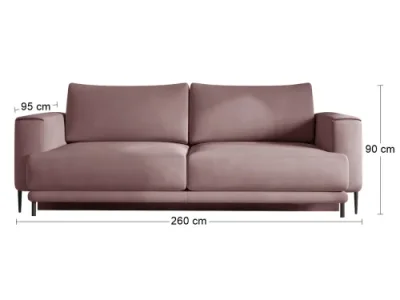 Detail produktu NABBI Dena rozkladacia pohovka s úložným priestorom tmavoružová