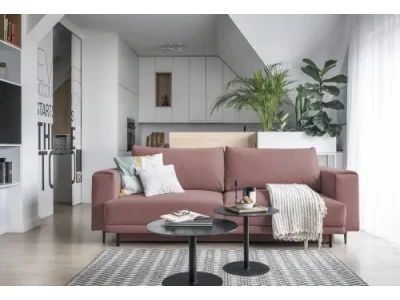 Detail produktu NABBI Dena rozkladacia pohovka s úložným priestorom tmavoružová