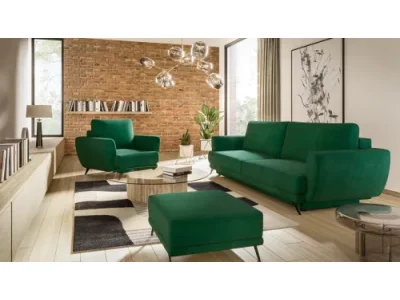 NABBI Meri 3+1+1 rozkladacia sedacia súprava s úložným priestorom tmavozelená