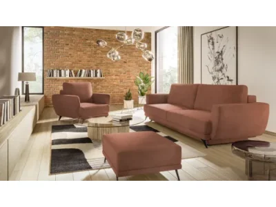 NABBI Meri 3+1+1 rozkladacia sedacia súprava s úložným priestorom tmavoružová