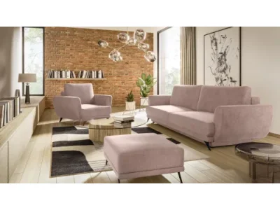 NABBI Meri 3+1+1 rozkladacia sedacia súprava s úložným priestorom svetloružová