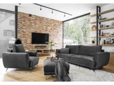 NABBI Meri 3+1+1 rozkladacia sedacia súprava s úložným priestorom tmavosivá