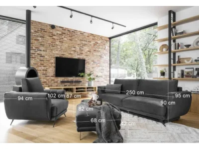 Detail produktu NABBI Meri 3+1+1 rozkladacia sedacia súprava s úložným priestorom tmavosivá