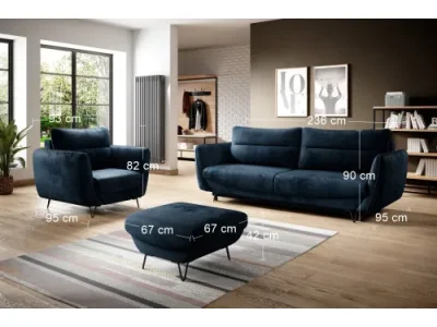 Detail produktu NABBI Salma 3+1+1 rozkladacia sedacia súprava s úložným priestorom tmavomodrá