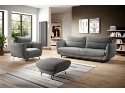 NABBI Salma 3+1+1 rozkladacia sedacia súprava s úložným priestorom svetlosivá