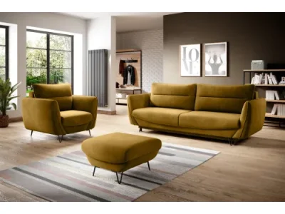 NABBI Salma 3+1+1 rozkladacia sedacia súprava s úložným priestorom horčicová