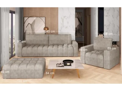 Detail produktu NABBI Losta 3+1+1 rozkladacia sedacia súprava s úložným priestorom béžová