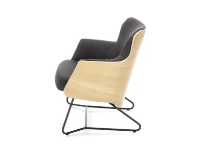 Detail produktu HALMAR Chillout dizajnové kreslo tmavosivá / dub prírodný / čierna