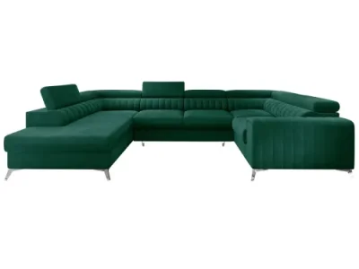 Detail produktu NABBI Lisbon U P rohová sedačka u s rozkladom a úložným priestorom tmavozelená