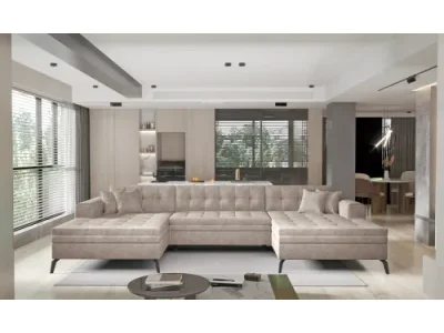 NABBI Vitoria U L/P rohová sedačka u s rozkladom béžová