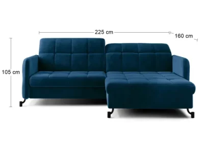 Detail produktu NABBI Lante P rohová sedačka s rozkladom a úložným priestorom tmavomodrá