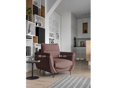 Detail produktu NABBI Salma 1F kreslo tmavoružová