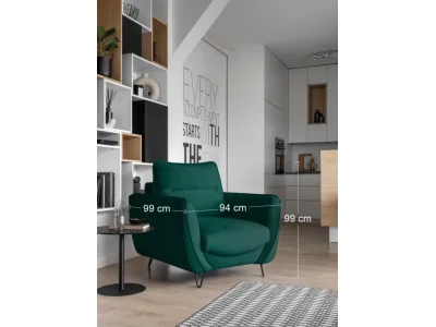 Detail produktu NABBI Salma 1F kreslo tmavozelená