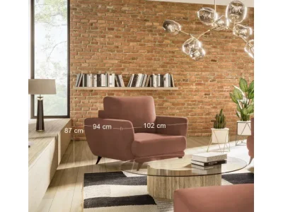 Detail produktu NABBI Meri 1F kreslo tmavoružová