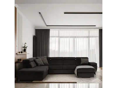 Detail produktu KONDELA Lamora U L rohová sedačka u s rozkladom a úložným priestorom sivohnedá (taupe)