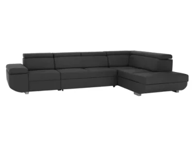 Detail produktu KONDELA Mavis P rohová sedačka s rozkladom a úložným priestorom tmavosivá