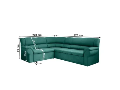 Detail produktu KONDELA Amelia L rohová sedačka s rozkladom a úložným priestorom smaragdová