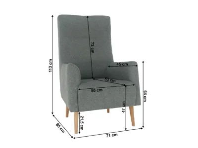 Detail produktu KONDELA Samy kreslo (ušiak) mentol / buk