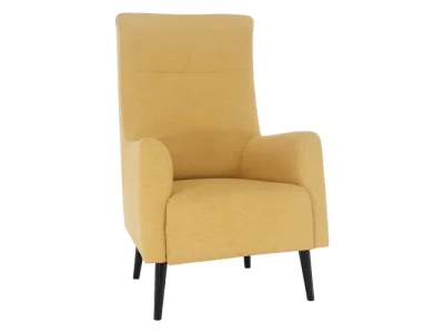 KONDELA Samy kreslo (ušiak) žltá / čierna