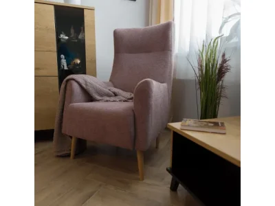 Detail produktu KONDELA Samy kreslo (ušiak) staroružová / buk