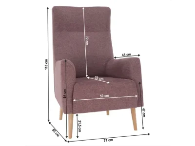Detail produktu KONDELA Samy kreslo (ušiak) staroružová / buk