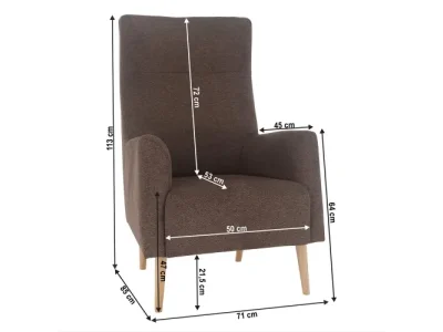 Detail produktu KONDELA Samy kreslo (ušiak) hnedá / buk