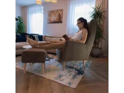 Detail produktu KONDELA Samy kreslo (ušiak) hnedá / buk