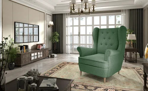 NABBI Aveiro 1F kreslo (ušiak) zelená