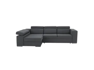 KONDELA Dona L rohová sedačka s rozkladom a úložným priestorom sivá