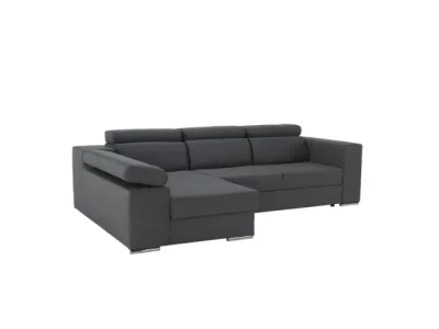 Detail produktu KONDELA Dona L rohová sedačka s rozkladom a úložným priestorom sivá
