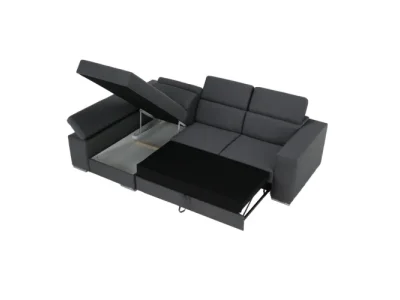 Detail produktu KONDELA Dona L rohová sedačka s rozkladom a úložným priestorom sivá