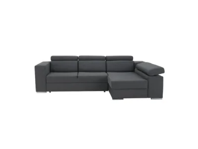 Detail produktu KONDELA Dona P rohová sedačka s rozkladom a úložným priestorom sivá